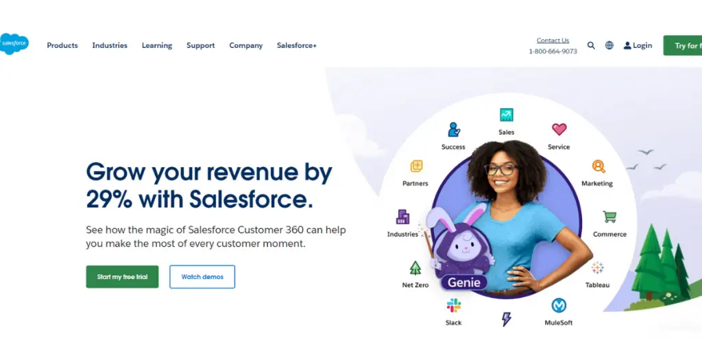 Webpage of Salesforce