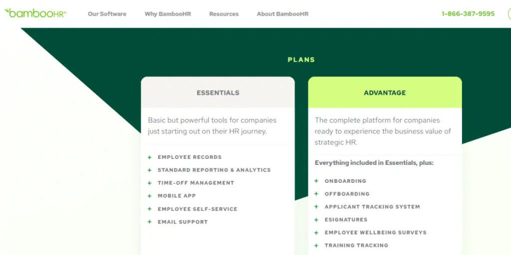 Pricing of BambooHR