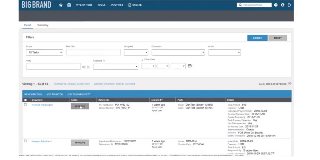 Filter details of Infor