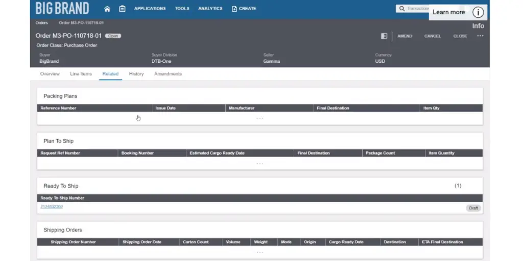 Packing Plans of Infor