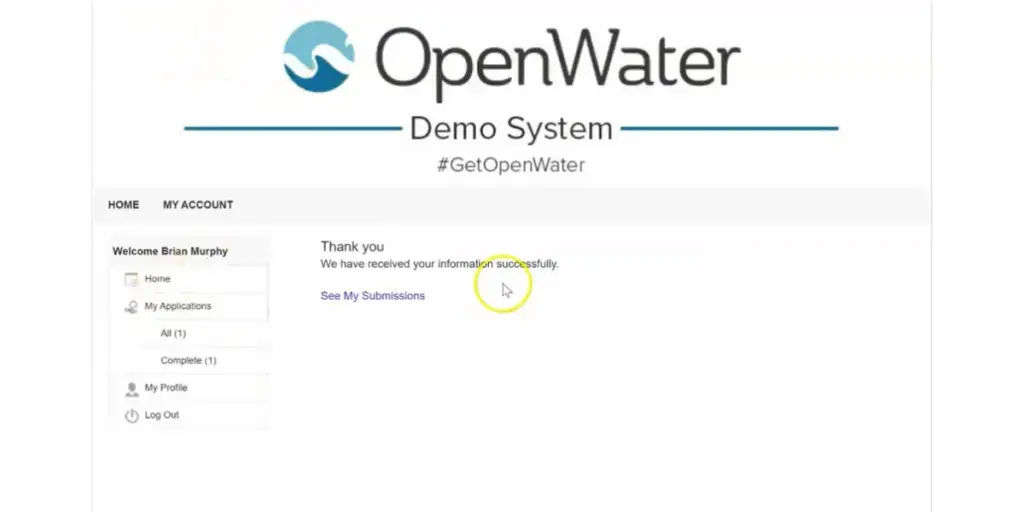 Demo page of OpenWater