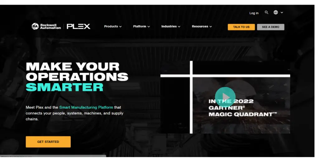 Webpage of Plex Cloud ERP