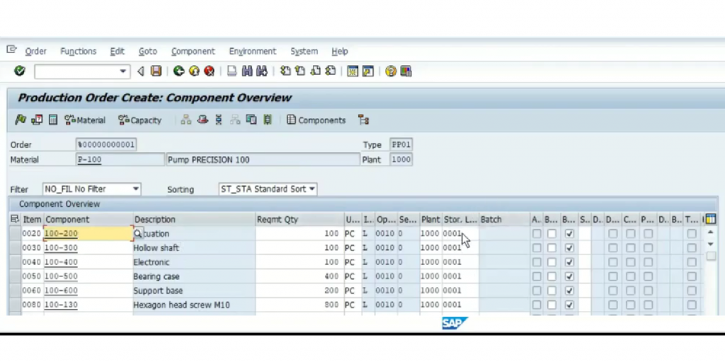 Production Order Create of SAP