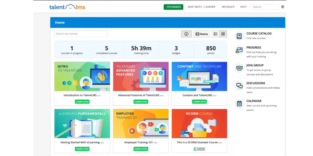 Demo page of TalentCard