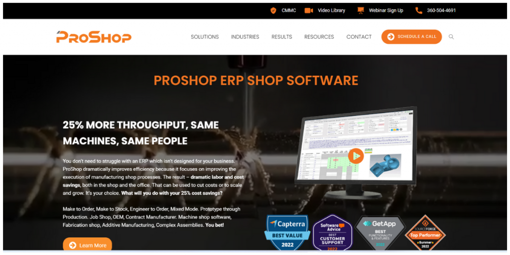 Webpage of Proshop