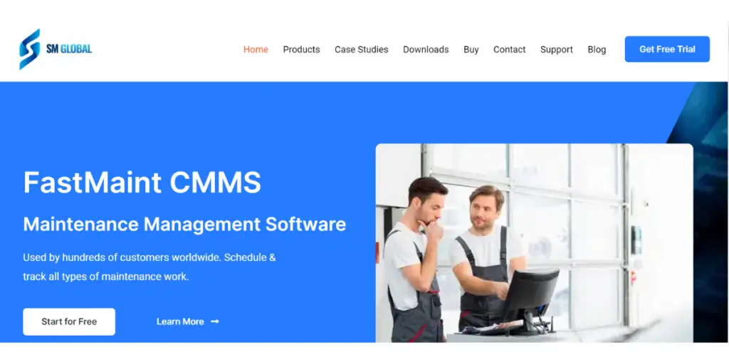 Webpage of Fastmaint CMMS