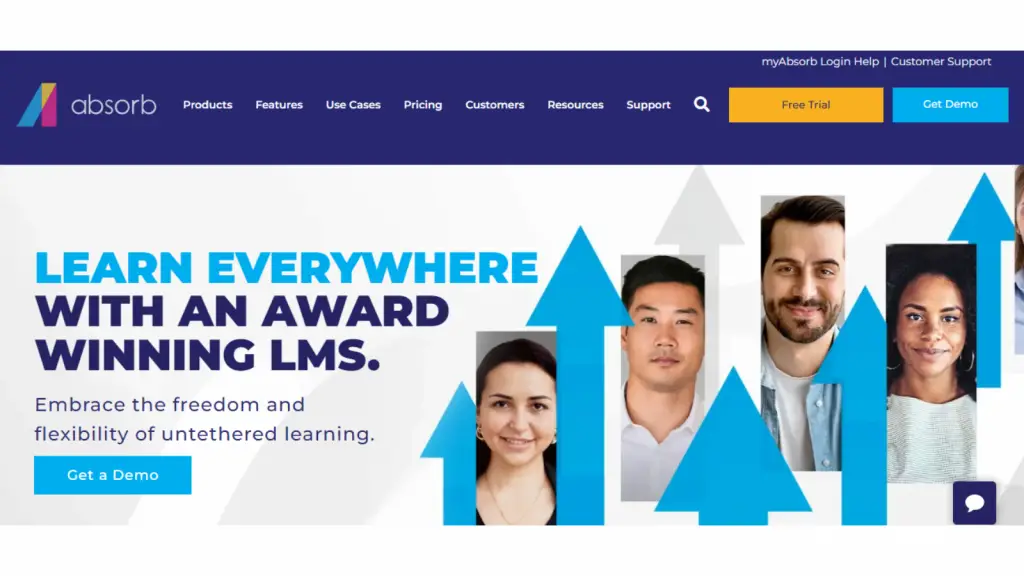 Webpage of Absorb LMS