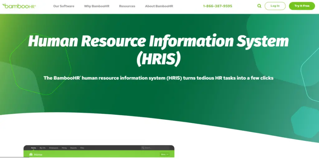 Webpage of BambooHR