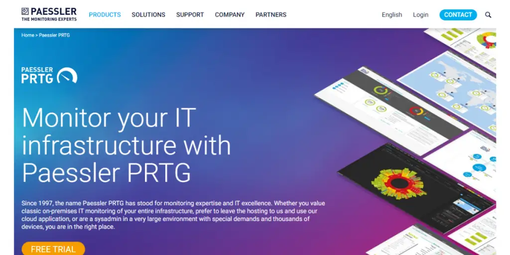 Webpage of PRTG