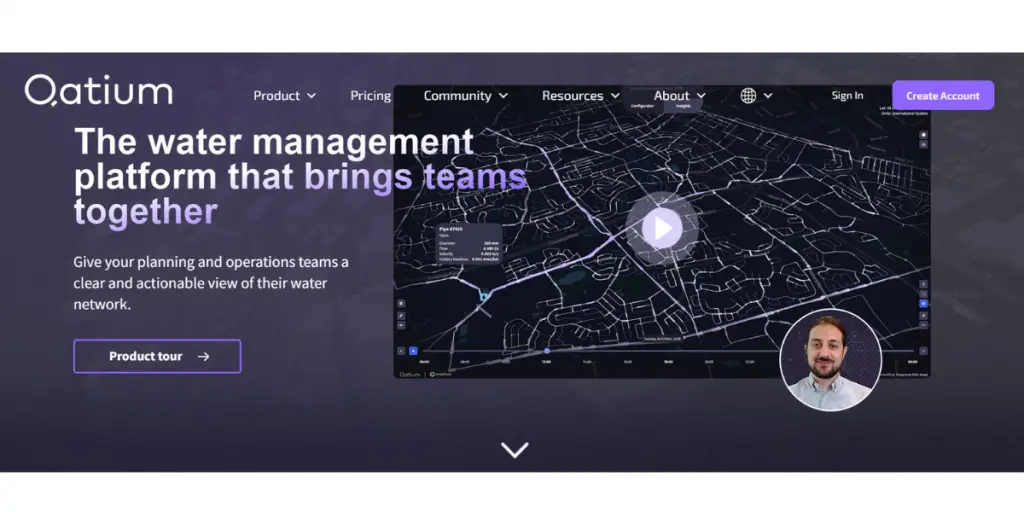 Webpage of Qatium