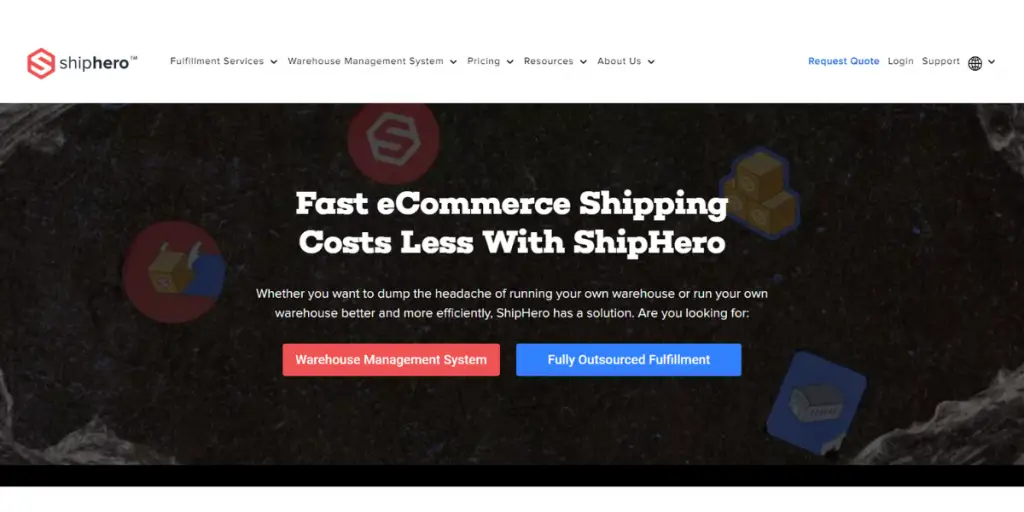 Webpage of Shiphero