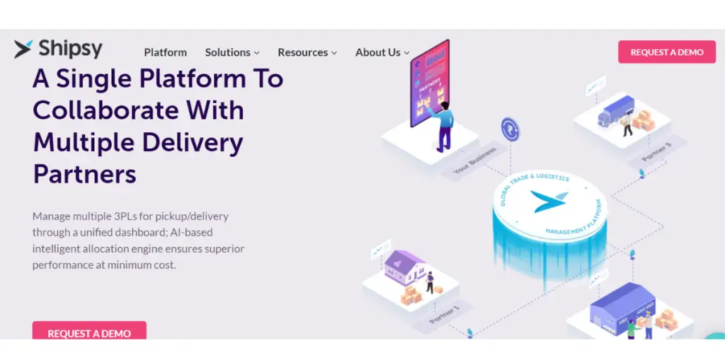 Webpage of Shipsy