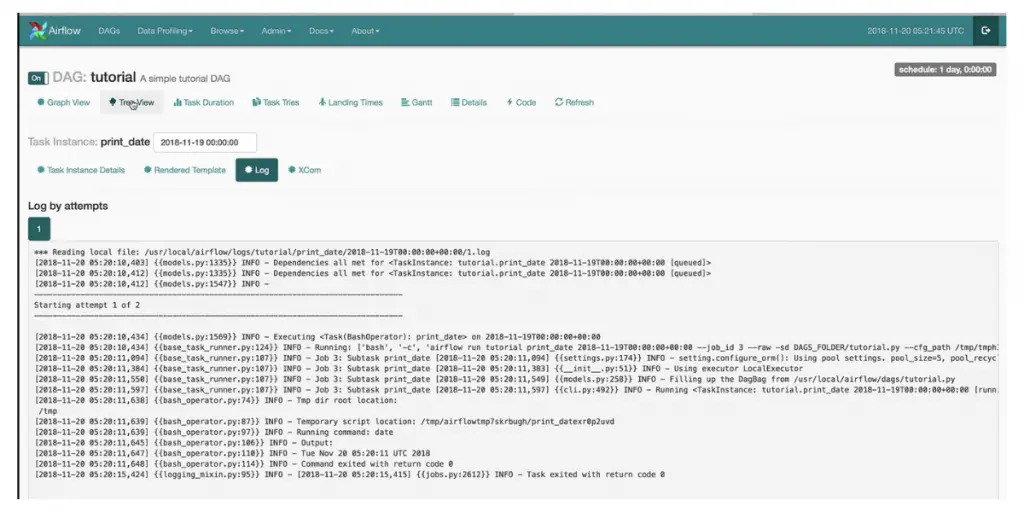 Overview of Log by Attempts of Apache Airflow