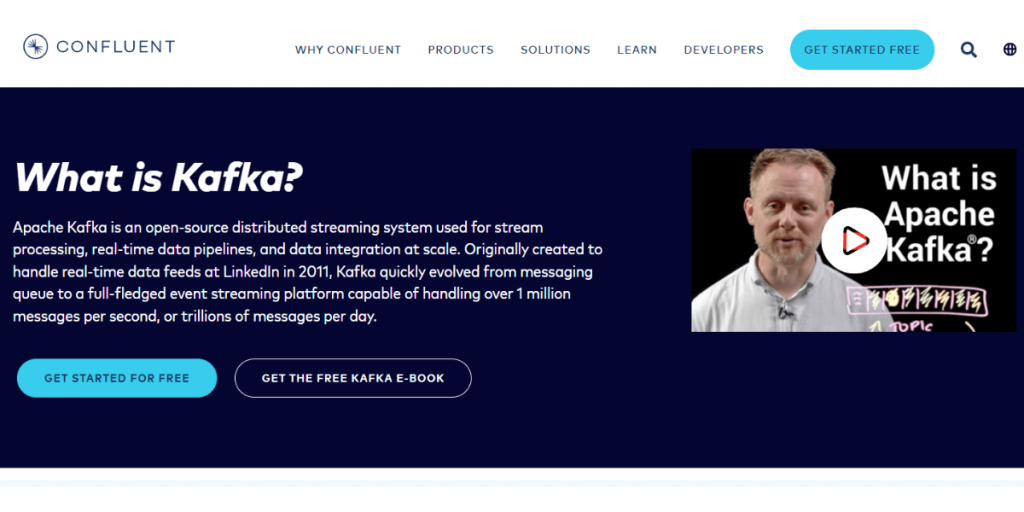 Webpage of Apache Kafka