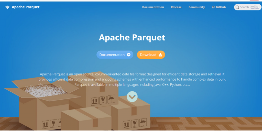 Webpage of Apche parquet