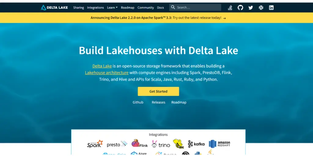 Webpage of Data Lake