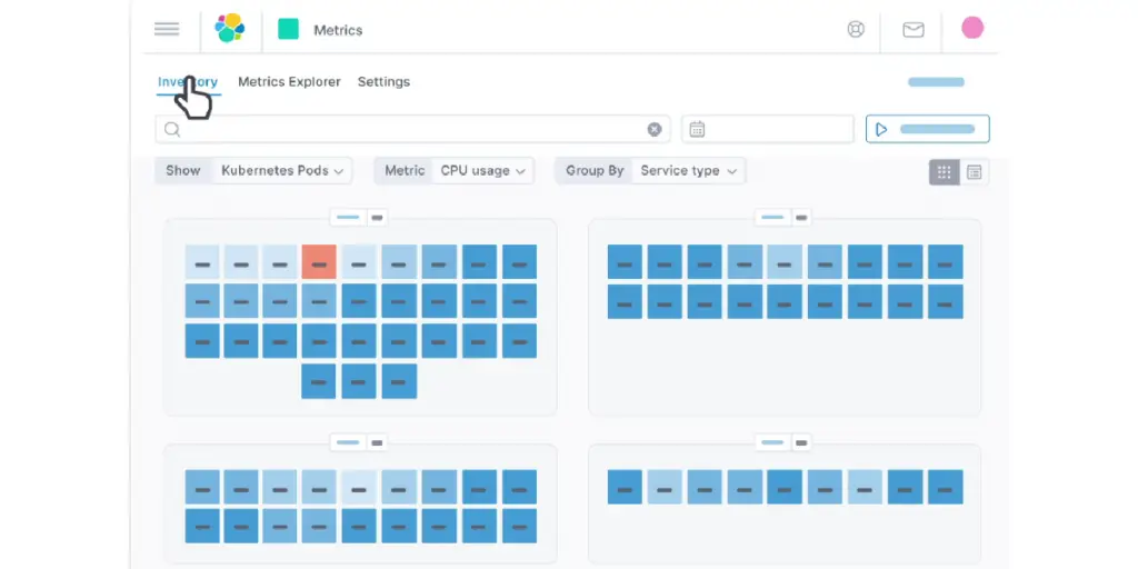 Inventory view of Elasticsearch