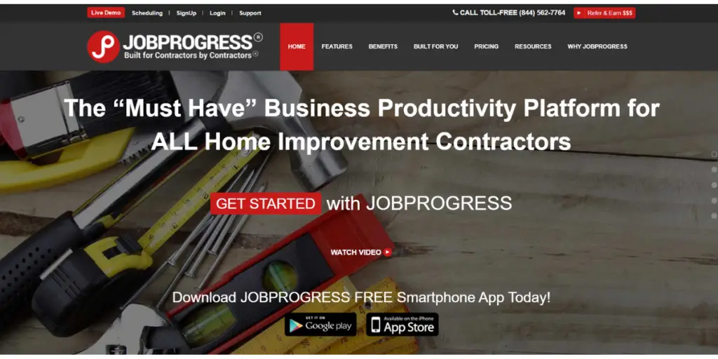 Webpage of Jobprogress