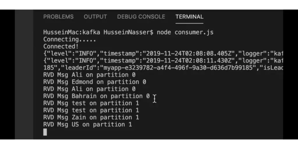 Overview Terminal of Apache Kafka