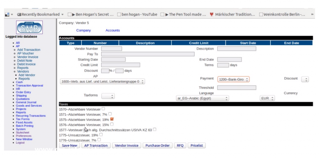 Accounts of LedgerSMB