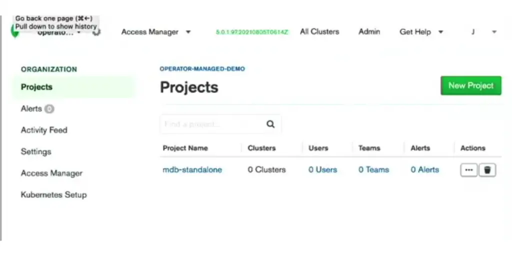 Projects of MongoDB