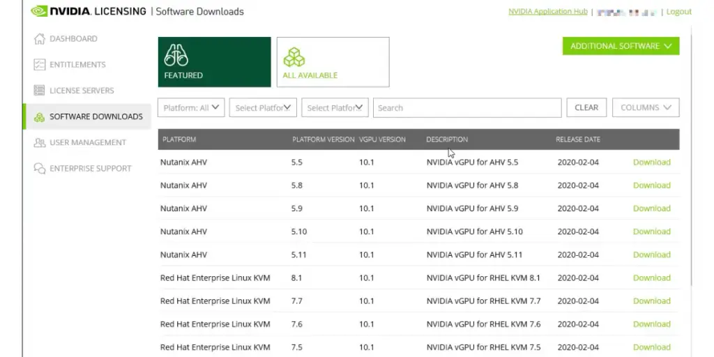 nvidia licensing software downloads