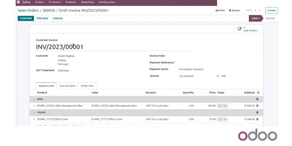 Odoo Sales Orders