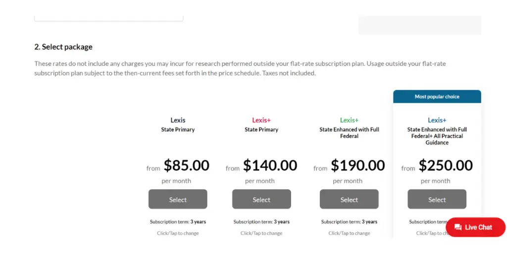Pricing of Lexis