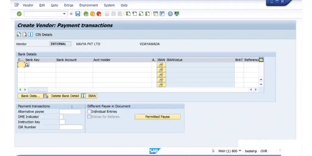 SAP Vendor Payment