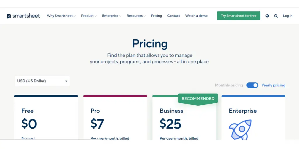 Smartsheet Pricing