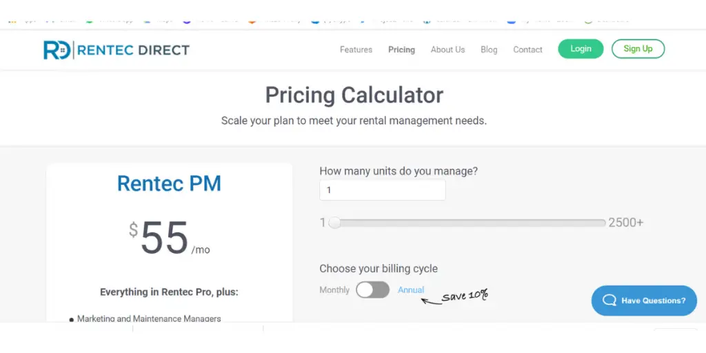 Rentec PM Pricing