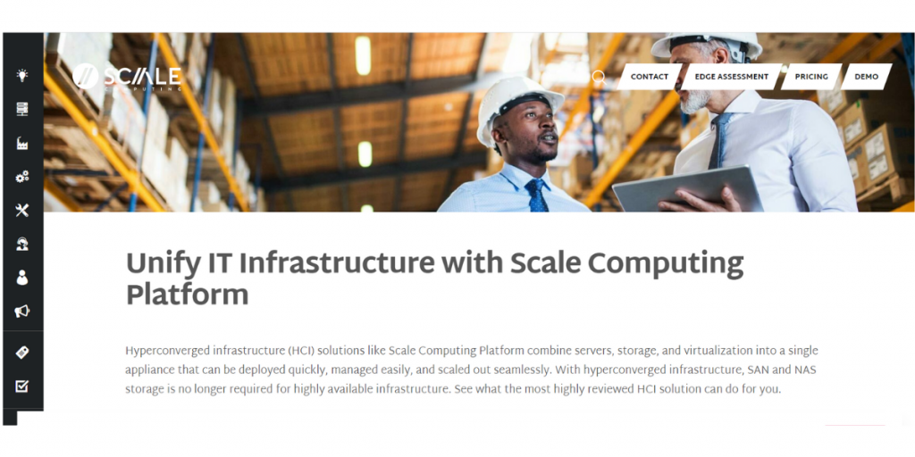 Webpage of Scale Computing Platform