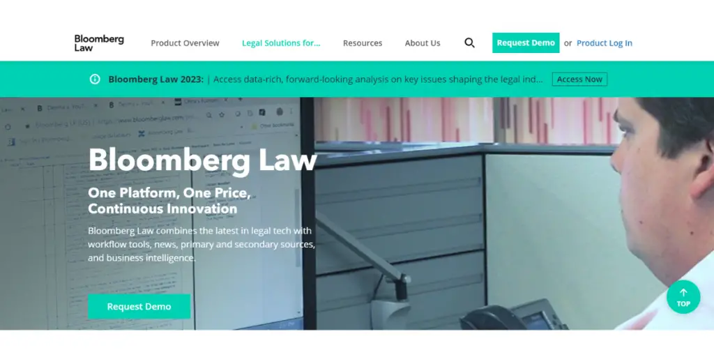 Webpage of Bloomberg