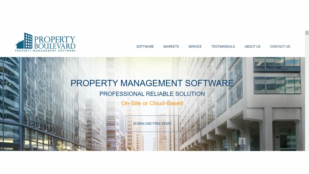 Webpage of Property Boulevard