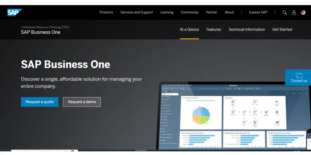 SAP Business One Webpage