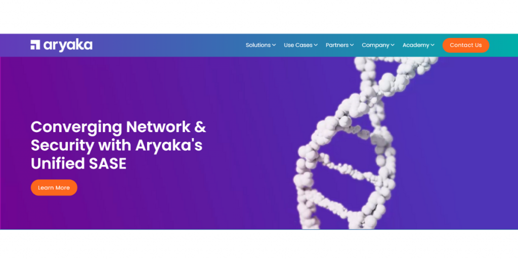 Webpage of Aryaka