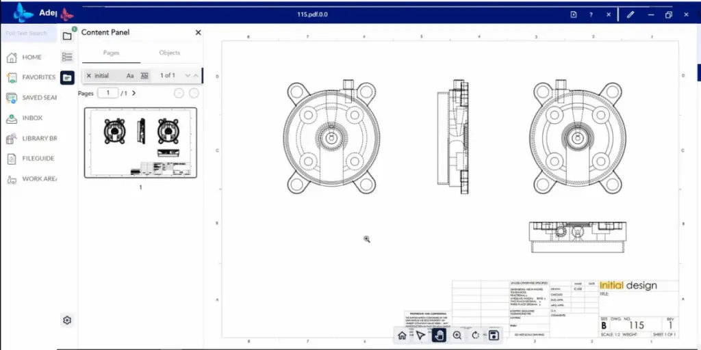 Content Panel page of Synergis Adept