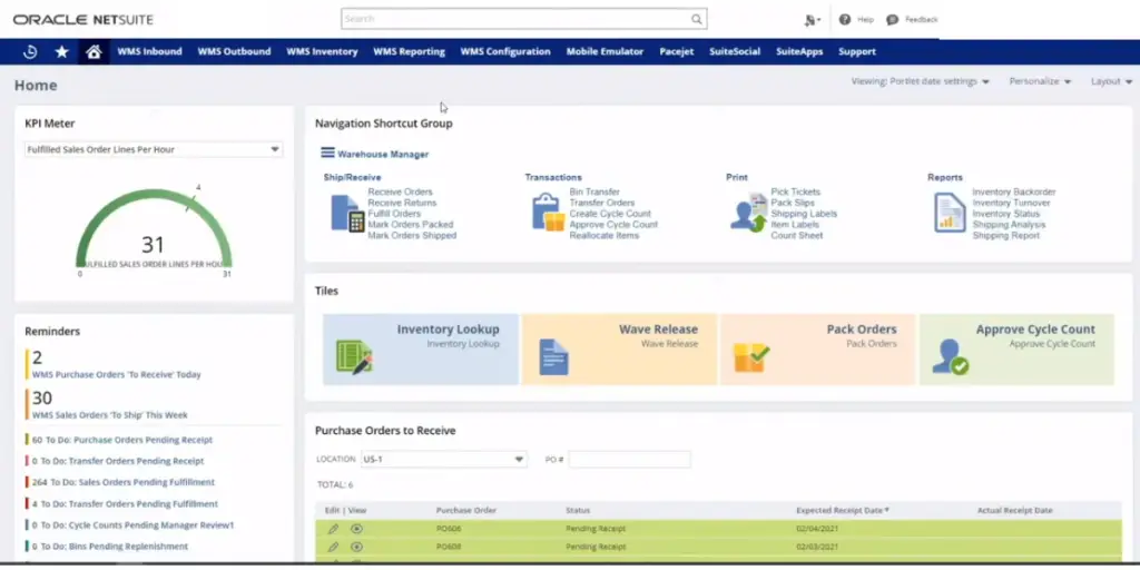 NetSuite Warehouse Management System