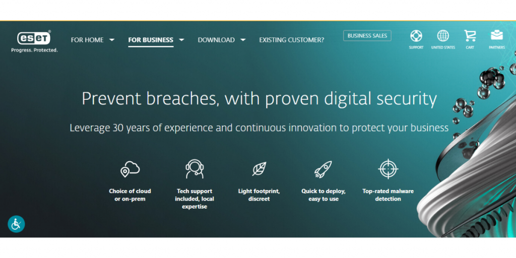 Webpage of ESET PROTECT
