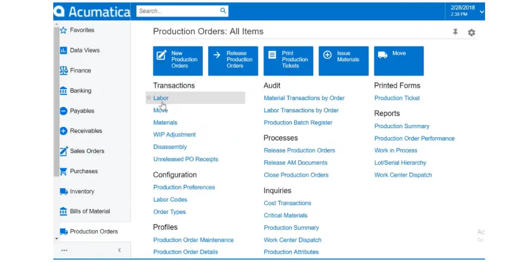 Order Management of Acumatica