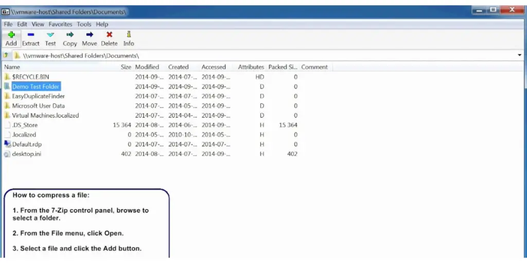 Shared Folders Documents of 7zip