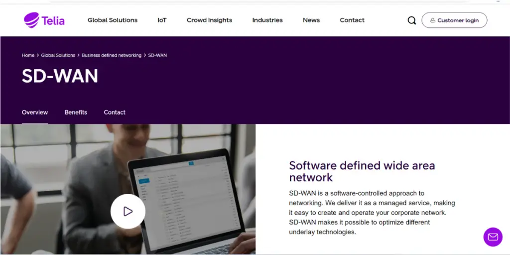 Webpage of Telia