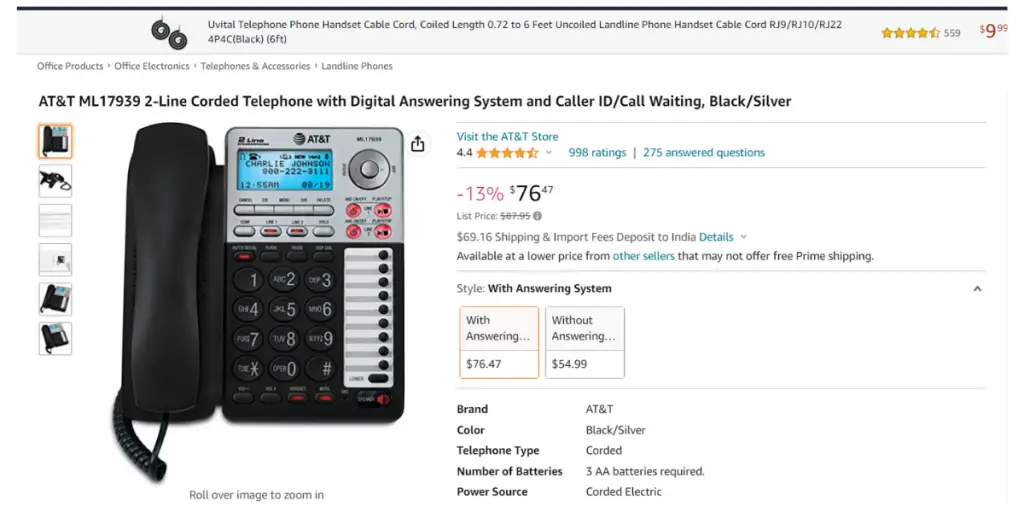 At&t Ml 17939 pricing