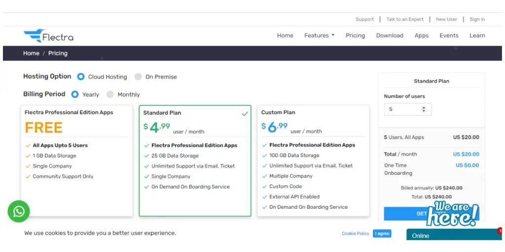 Flectra Cloud Pricing
