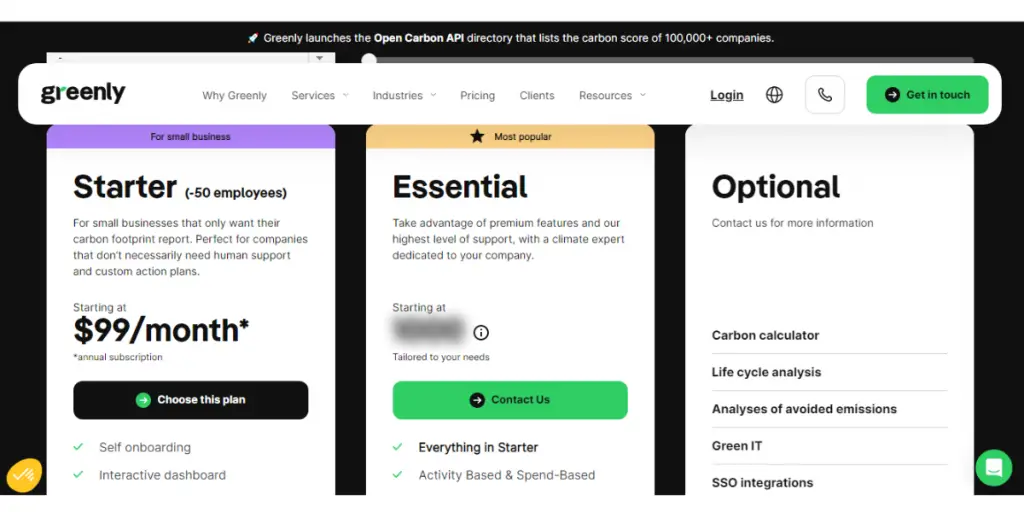 Greenly Pricing Details