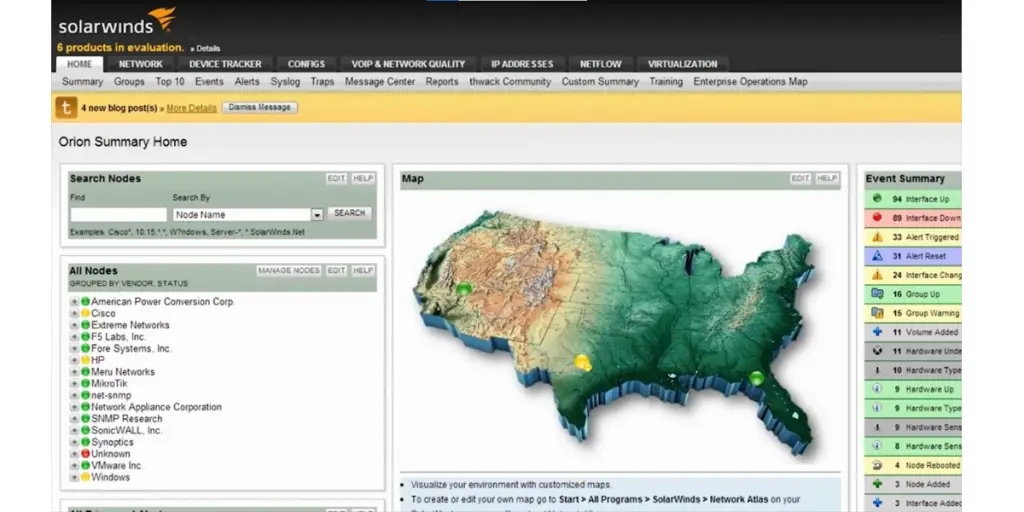 Map of Solarwinds