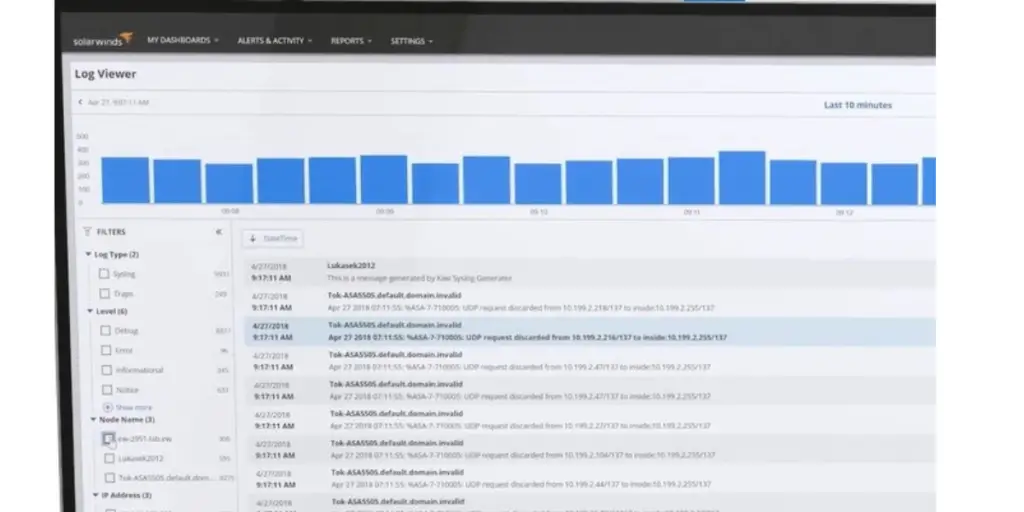 Log viewer of Solarwinds