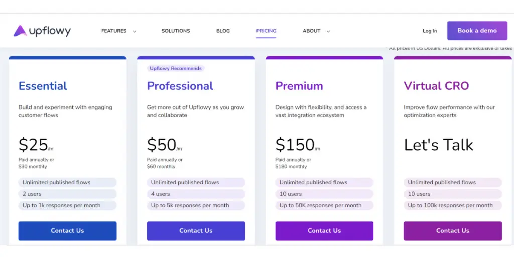 Pricing of Upflowy