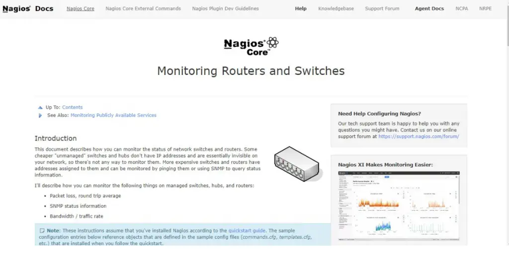 Webpage of NagiosXI