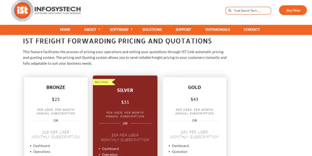 Pricing of IST Freight Link 